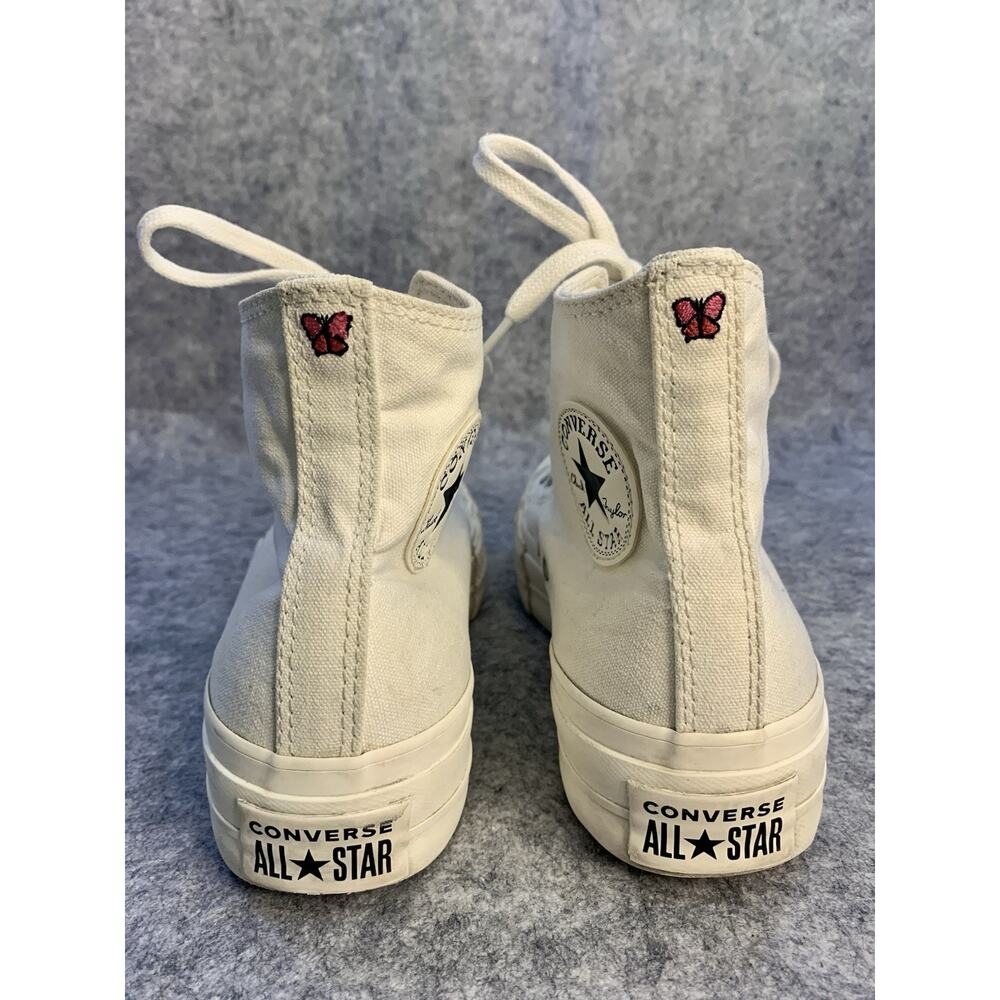Converse Chuck Taylor All Star Lift High Top Cream Butterfly Platform W Size 7.5 - Picture 4 of 12